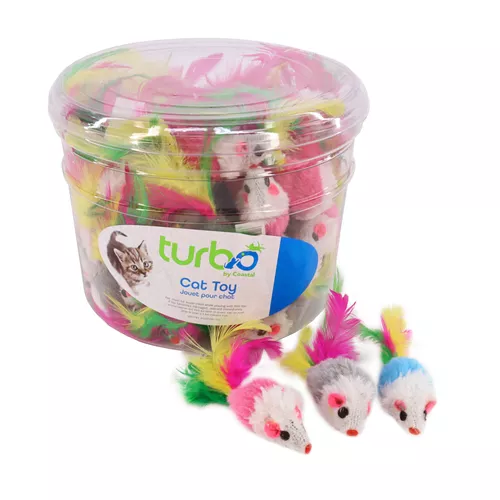 Turbo® Mouse with Feathers Bulk Cat Toy Bin Product image