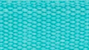 A swatch displaying a woven strap in a bright mint‑turquoise color. The surface shows tightly packed horizontal and vertical threads, forming a fine grid‑like texture. The mint tone is vibrant, cool, and saturated, giving the material a fresh, modern appearance with a subtle woven sheen.