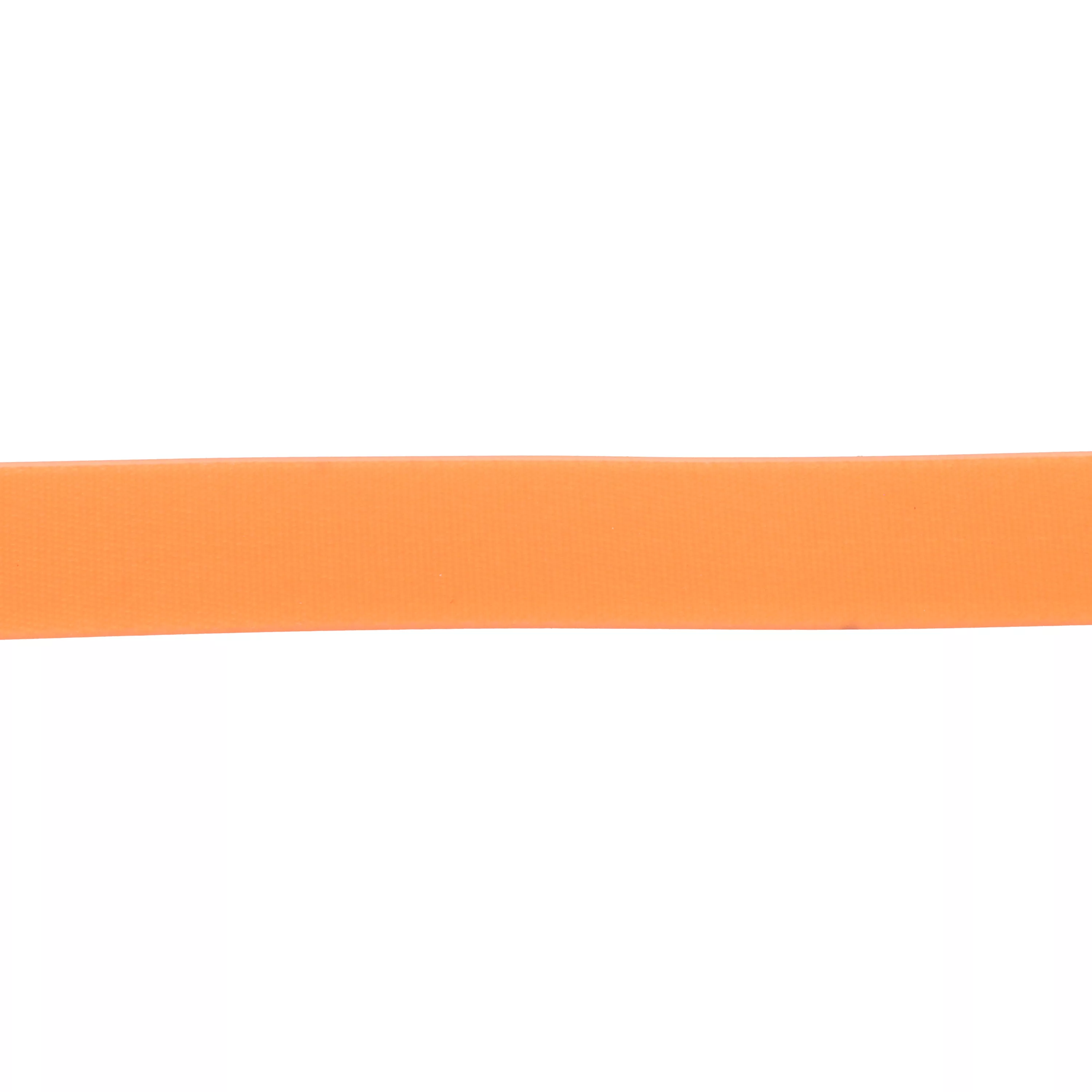 A close‑up product photograph shows a strip of waterproof leash material against a solid white background. The material is bright orange with a smooth, flat surface and consistent thickness. No hardware or printed text is visible.