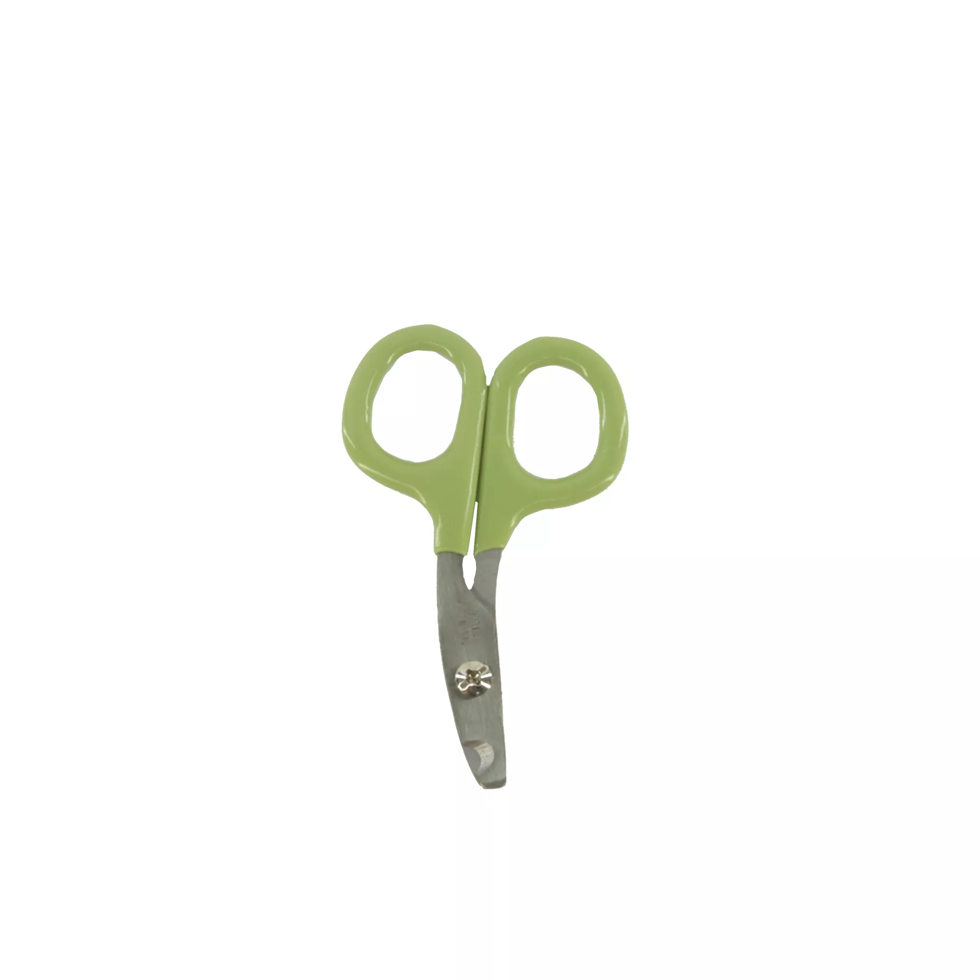 A pair of nail trimmers displayed on a white background. The trimmers have silver metal cutting blades and light green handles with rounded finger grips.