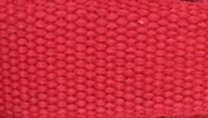 A swatch presenting a solid block of woven fabric in a vibrant cranberry red tone. The texture is tight and uniform, with small square weave impressions visible across the surface. The color is rich and saturated with a matte finish.